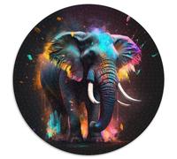 Puzzles Ronds en Papier de 1 000 pièces, Motif éléphant Fantastique, Un Casse-tête Stimulant pour Les Adolescents, Parfait pour la décoration intérieure ou comme Cadeau (67,5 x 67,5 cm)