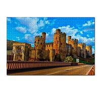 Puzzles Royaume-Uni Angleterre Château de Conway Pays de Galles Puzzle 200 pièces pour Adultes et Famille Voyage Cadeau Souvenir 35x25CM