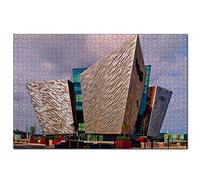 Puzzles Royaume-Uni Angleterre Titanic Belfast Belfast Puzzle 100 pièces pour Adultes et Famille Voyage Cadeau Souvenir 45,5x35,5CM