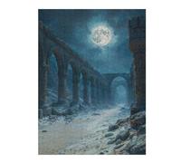 Puzzles Ruined Arches Under Moonlight Puzzles pour Adultes, Jouets Anti-Stress, Modèles À Assembler, Parfaits comme Cadeaux pour Toute La Famille 52x38cm/1000pcs
