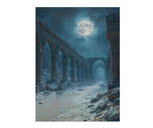 Puzzles Ruined Arches Under Moonlight Puzzles pour Adultes, Jouets Anti-Stress, Modèles À Assembler, Parfaits comme Cadeaux pour Toute La Famille 52x38cm/1000pcs