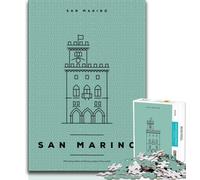 Puzzles Saint-Marin pour Adultes et Adolescents, Aidez Le Cerveau à exercer des Jouets addictifs pour cultiver la Patience, adaptés aux Couples 38x26cm