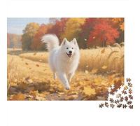 Puzzles Samoyède 1000 Pièces pour Adultes,Autumn Champ de blé Un Jeu De Dexérité Très Difficile Puzzle Jeu Éducatif l'art De La Décoration Moderne 1000pcs (75x50cm)