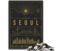 Puzzles Séoul Corée du Sud pour Adolescents 1000 Puzzles, pour Les 14 Ans et Plus Jeux Amusants Activités Amusantes à la Maison, Cadeaux d'anniversaire, Cadeaux de Voyage 1000 pièces (50x75cm)