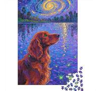 Puzzles Setter Irlandais De 1000 Pièces pour Adultes,Paysage de lac Un Jeu De Dexérité Très Difficile Puzzle en Bois Jeu ÉduChatif Aux Défis Jeu ÉduChatif 1000pcs (75x50cm)
