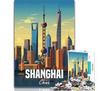 Puzzles Shanghai Chine pour Adultes 1000 pièces, aident Le Cerveau à exercer des Jouets addictifs pour cultiver la Patience, adaptés aux Couples 38x26cm