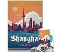 Puzzles Shanghai pour Adultes 1000 pièces, Jeu éducatif, Jouet de défi, idéal comme Cadeau pour Toute la Famille 50x75cm