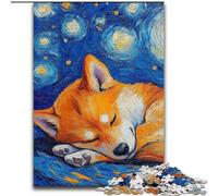 Puzzles Shiba Inu Ciel Nocturne pour Adultes et Ados 1000 pièces, Jouets Éducatifs, Jeux Anti-Stress, Cadeaux d'anniversaire Uniques (26x38cm)