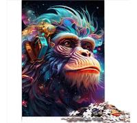 Puzzles Singe coloré pour Adultes, 1000 pièces en Carton pour 12 Ans et Plus, Aide à l'apprentissage Fantastique pour Les Enfants, Taille (26 x 38 cm)
