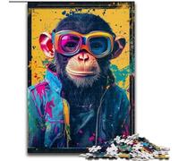 Puzzles Singes pour Adultes et Adolescents 1000 pièces, Jouets éducatifs et éducatifs, Jeux familiaux avec Affiche et fiche de Questions (26x38cm)
