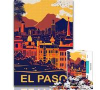 Puzzles Skyline d'El Paso pour Adolescents 1000 pièces, Jouet éducatif intellectuel décompressant, Cadeau d'anniversaire, Cadeaux, décoration Murale 38x26cm