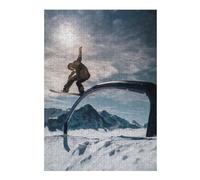 Puzzles Snowboarder on Rail Puzzles pour Adultes, Jouets Anti-Stress, Modèles À Assembler, Parfaits comme Cadeaux pour Toute La Famille 38x26cm/1000pcs