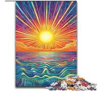 Puzzles Soleil psychédélique 1000 pièces pour Adultes, Jouets éducatifs et éducatifs, Jeux familiaux, adaptés à la décoration de Bureau (26x38cm)