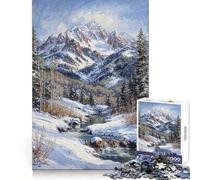 Puzzles Sommets enneigés pour Adolescents, 1000 pièces, pour stimuler la mémoire, détendre et se ressourcer Découpe Lisse et élégante (50x75cm)
