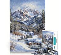 Puzzles Sommets enneigés pour Adolescents, 1000 pièces, pour stimuler la mémoire, détendre et se ressourcer Découpe Lisse et élégante (50x75cm)