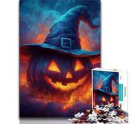 Puzzles Sorcière Citrouille 1000 pièces pour Adultes, Jeu Stimulant et Jeu Familial idéal comme Cadeau pour Toute la Famille (38x26cm)