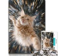Puzzles Space Cat 1000 pièces pour Adultes, Jeu éducatif Amusant et Humoristique pour Anniversaire (38x26cm)