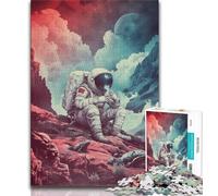 Puzzles spatiaux d'astronautes 1000 pièces pour Adolescents, Jeu Stimulant et Jeu Familial avec des pièces de Formes aléatoires entièrement emboîtables 38x26cm
