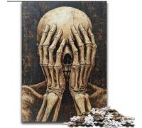 Puzzles Squelette Couvrant Son Visage pour Adolescents 1000 pièces, Jeu Stimulant, Chaque pièce est Unique - Jeu Familial Stimulant (26x38cm)