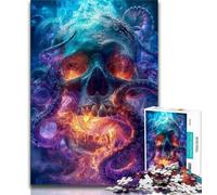 Puzzles Squelette de Pieuvre pour Adultes et Ados 1000 Pièces, Jouets Éducatifs et Jeux Familiaux avec Affiche et Fiche de Questions Assorties (38x26cm)