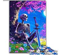 Puzzles Squelette Guerrier pour Adolescents 1000 pièces, Jeux éducatifs, décoration d'intérieur, idéal pour la décoration de Bureau (50x75cm)