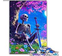 Puzzles Squelette Guerrier pour Adultes et Adolescents, Puzzles, Jouets de Jeu, Décoration Murale, Cadeaux d'anniversaire et de Noël Uniques (26x38cm)