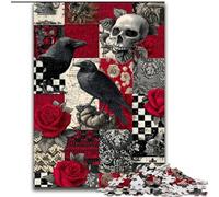 Puzzles squelettes de Corbeau pour Adultes 1000 pièces, Jeux éducatifs, décoration d'intérieur, idéal pour la décoration de Bureau (50x75cm)