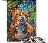 Puzzles Staffordshire Bull Terrier Fumeur pour Adolescents 2000 pièces, stimulent Le Cerveau, stimulent la Patience, stimulent l'imagination et stimulent la créativité (70x100cm)