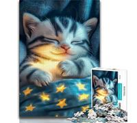 Puzzles Star Cat pour Adolescents 1000 pièces, Staycation Kill Time, Chaque pièce est Unique - Jeu Familial Stimulant et Amusant 50x75cm