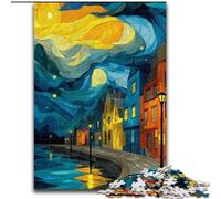 Puzzles Starry Sky Street 1000 pièces pour Adolescents, Jouets de Divertissement Familial, idéal comme Cadeau pour Toute la Famille (26x38cm)