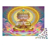 Puzzles Statue de Bouddha 1000 Pièces pour Femmes & Hommes | Petit Bouddha Lotus Lueur Puzzle Dur Impossible | Activité Maison 70x50cm/1000pcs