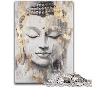 Puzzles Statue de Bouddha doré pour Adultes 1000 pièces, Jeu Stimulant, Chaque pièce est Unique - Jeu Familial Stimulant 26x38cm