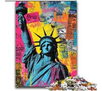 Puzzles Statue de la Liberté pour Adultes 2000 pièces, Anti-Stress, pour Un séjour Relaxant, avec Affiche et fiche de Questions-réponses (70x100cm)