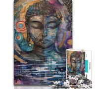 Puzzles Statues de Bouddha 1000 pièces pour Adultes, Cadeaux, Anti-Stress, Vacances à la Maison, Tuer Le Temps avec Affiche Assortie et Feuille de Questions 50x75cm