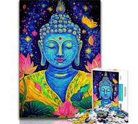 Puzzles Statues de Bouddha pour Adultes et Adolescents, Jeux éducatifs et Anti-Stress, liste de souhaits avec Père Noël (38x26cm)