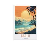 Puzzles stimulants, Affiches de Maui, Hawaï - Impossible, Difficile, Amusant - Puzzle de 1000 pièces pour Adultes (26 x 38 cm)
