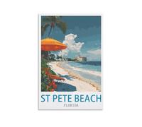 Puzzles stimulants, Affiches de St Pete Beach en Floride - Impossible, Difficile, Amusant - Puzzles de 1000 pièces pour Adultes 26x38cm