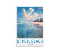 Puzzles stimulants, Affiches de St Pete Beach en Floride : Puzzles impossibles, Difficiles et Amusants de 1000 pièces pour Adultes (50 x 70 cm).
