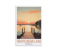 Puzzles stimulants, Affiches de White Bear Lake Minnesota, Impossible, Difficile, Amusant, Puzzles de 1000 pièces pour Adultes 26x38cm