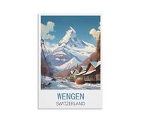 Puzzles stimulants, Affiches Wengen Suisse, Puzzles de 1000 pièces impossibles, Difficiles et Amusants pour Adultes 38x26cm