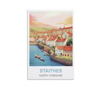 Puzzles stimulants, Staithes, North Yorkshire, Affiches, Puzzle 1000 pièces pour Adultes, Jeux de Puzzle stimulants 52 x 38 cm