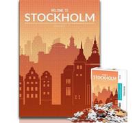 Puzzles Stockholm pour Adultes, Jeu éducatif, Jouet de défi, idéal comme Cadeau pour Toute la Famille 38x26cm