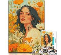 Puzzles Summer Girl pour Ados 1000 pièces, Difficiles à compléter mais Amusants et Humoristiques avec Affiche et fiche de Questions-réponses Assorties (75x50cm)