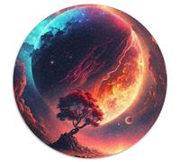 Puzzles Sunset Fantasy pour Adultes, Puzzle Rond de 1 000 pièces, activité familiale, Casse-tête, décoration intérieure, Cadeau de Vacances (67,5x67,5cm)