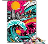 Puzzles Surf Graffiti pour Adultes 1000 Puzzles, défi d'intelligence cérébrale, Jouets addictifs, Cadeaux d'anniversaire pour Les 14 Ans et Plus (26x38cm)