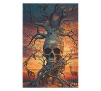 Puzzles Surreal Tree Roots Skull Puzzles pour Adultes, Jouets Anti-Stress, Modèles À Assembler, Parfaits comme Cadeaux pour Toute La Famille 75x50cm/1000pcs