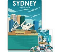 Puzzles Sydney Australie Voyage Puzzles 1000 pièces pour Adultes, Jeux éducatifs Décoration d'intérieur Offrez des Cadeaux pour Toute la Famille 75x50cm