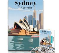Puzzles Sydney Australie Voyage Puzzles 1000 pièces pour Adultes, Jeux éducatifs Décoration d'intérieur Offrez des Cadeaux pour Toute la Famille 75x50cm