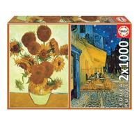 Puzzles - Tableaux Van Gogh - Les tournesols - Terrasse café du soir - 2x1000 pi
