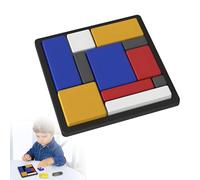 Puzzles Tangram en Bois,Jeu De Puzzle Créatif avec des Blocs Géométriques,Tangram Enfant Blocs Magnétiques en Bois,128 Cartes De Défis,Jeu d'esprit pour Enfants,Stimulez Votre Créativité (A)